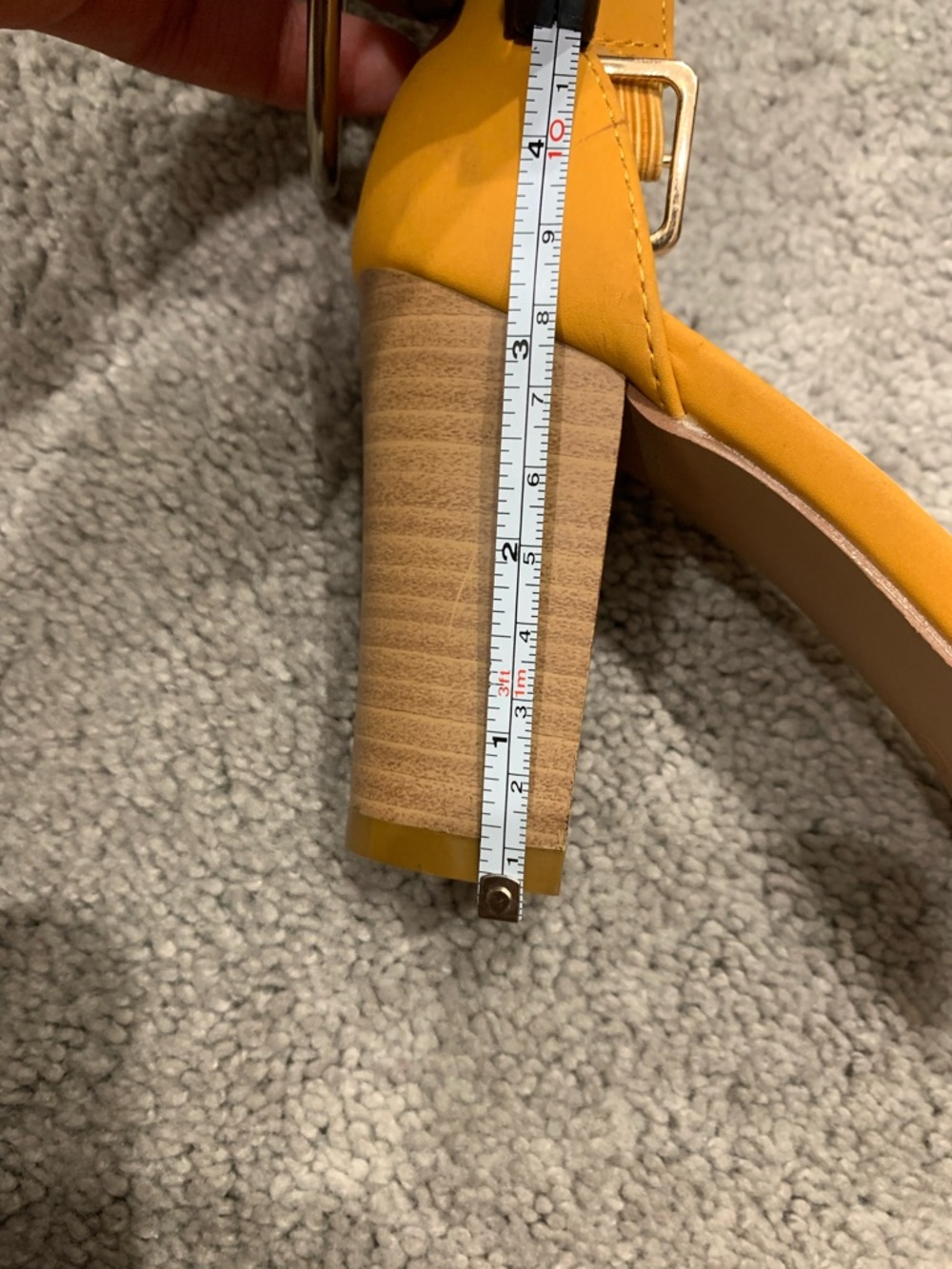 Forever Yellow  Pointed Block Heel Sandals - Picture 2 of 2